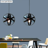 Industrial Metal Cage Pendant Light With Hanging Cord - Perfect For Restaurant Ceiling Lighting