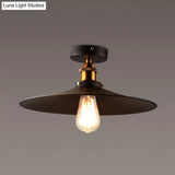 Industrial Metal Cone Ceiling Mount Light Fixture - Modern Black Finish For Restaurants And