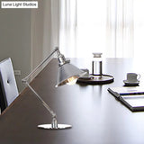 Industrial Metal Desk Light With Adjustable Arm And Chrome Finish For Study Rooms