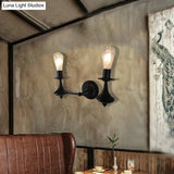 Industrial Metal Exposed Bulb Wall Sconce Light Fixture 1/2 For Dining Room