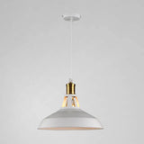 Industrial Metal Pendant Light Kit For Shaded Restaurant - Stylish Hanging Fixture White / 9’