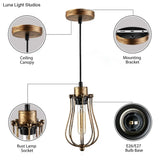 Industrial Metal Pendant Light With Teardrop Shade - Brass/White/Black