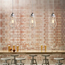 Industrial Metal Pendant Light With Teardrop Shade - Brass/White/Black White