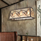 Industrial Metal Pendant Lighting 3/6-Light Bronze Island Fixture With Fabric Shade 3 /
