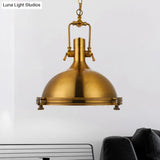 Industrial Metal Pendant Lighting With Antique Brass/Copper Finish And Frosted Diffuser