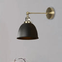 Industrial Metal Wall Lamp With Domed Shade And 1 Bulb Perfect For Bedroom - Black/Grey/White Black