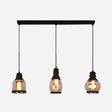 Industrial Multi-Pendant Ceiling Light With Amber Glass Shades For Coffee Shops / Linear