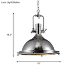 Industrial Nickel Pendant Light With Swivel Joint For Kitchen - Elegant And Bright