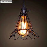 Industrial Retro 1-Light Pendant With Metal Cage For Bar - Hang In Style!