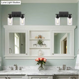 Industrial Retro Glass Vanity Wall Light Fixtures - Cylindrical Design