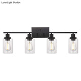 Industrial Retro Glass Vanity Wall Light Fixtures - Cylindrical Design