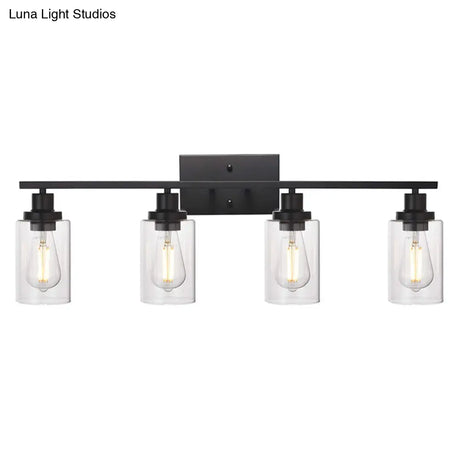 Industrial Retro Glass Vanity Wall Light Fixtures - Cylindrical Design