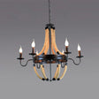 Industrial Rope Style Chandelier Pendant Lamp - Elegant Black Finish Candle Shape Adjustable 39’