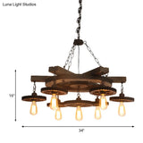 Industrial Rustic Metal Chandelier + 3 Or 7 Exposed Bulb Lights – Ideal For Restaurants