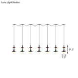 Industrial Saucer Iron Tandem Pendant Lamp In Black - 3/5/7-Bulb Restaurant Lighting Solution