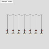 Industrial Saucer Iron Tandem Pendant Lamp In Black - 3/5/7-Bulb Restaurant Lighting Solution