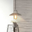 Industrial Scalloped Cement Pendant Light With 1 Bulb For Restaurants In Grey