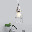 Industrial Silver Cage Pendant Light Fixture For Coffee House 1 Head Iron Cement Ceiling Lamp /