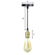Industrial Single Edison Bulb Pendant Light - Aluminum Socket Black Hanging Lamp For Living Room / H