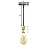 Industrial Single Edison Bulb Pendant Light - Aluminum Socket Black Hanging Lamp For Living Room / H
