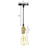Industrial Single Edison Bulb Pendant Light - Aluminum Socket Black Hanging Lamp For Living Room / I