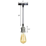 Industrial Single Edison Bulb Pendant Light - Aluminum Socket Black Hanging Lamp For Living Room / N