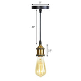 Industrial Single Edison Bulb Pendant Light - Aluminum Socket Black Hanging Lamp For Living Room / O