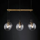 Industrial Smoke Glass Island Lighting 6/8/10-Light Nickel/Bronze Led Pendant Fixture 6 / Bronze