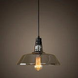 Industrial Smoke Grey Glass Pendant Light - Barn Shaped Diner Suspension Lighting With 1 Bulb Gray