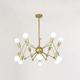 Industrial Sputnik Chandelier For Bar Or Coffee Shop 12 / Gold