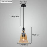 Industrial Style Bell Pendant Light Fixture - Ideal For Restaurants Glass Hanging