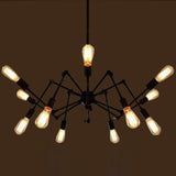 Industrial Style Black Chandelier With Multi-Light Pendant For Living Room 12 /