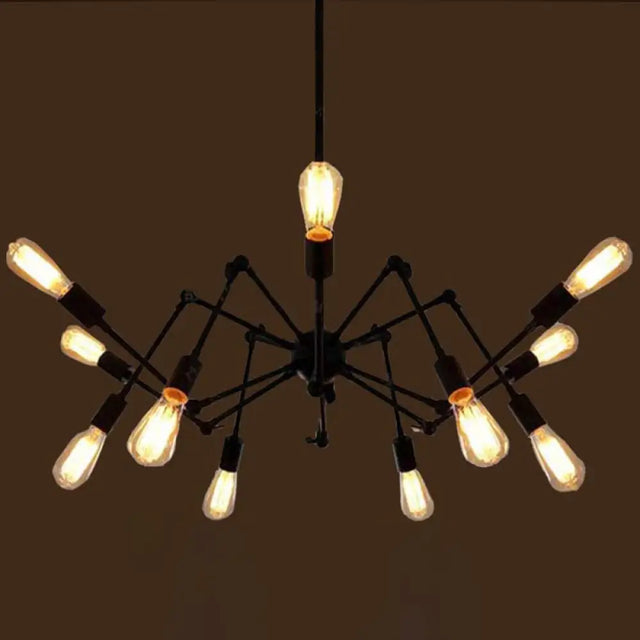 Industrial Style Black Chandelier With Multi-Light Pendant For Living Room 12 /