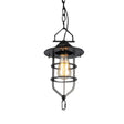 Industrial-Style Black Iron Pendant Lamp For Restaurants: 1-Light Bowl/Cage/Barn Design / H