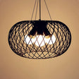 Industrial Style Black Metal Chandelier With Mesh Cage 3 Heads Drum Shade - Hanging Lamp