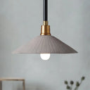 Industrial Style Conic Suspension Pendant Light With Adjustable Hanging Cord - Grey
