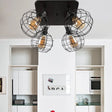 Industrial Style Global Black Metal Semi Flush Mount Ceiling Light With 4/6 Lights - Perfect For