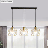 Industrial Style Gold Ceiling Light With Hexagon Cage Shade - Ideal For Restaurants And More!