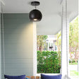 Industrial - Style Metal Ceiling Light With Adjustable Mounting - Black Finish