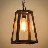 Industrial Style Metal Trapezoid Ceiling Pendant - Creative Lighting For Restaurants Rust