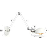 Industrial Style Metal Wall Lamp - Swing Arm Mounted Reading Light White / 12+12