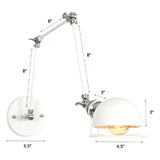 Industrial Style Metal Wall Lamp - Swing Arm Mounted Reading Light White / 8+8+8