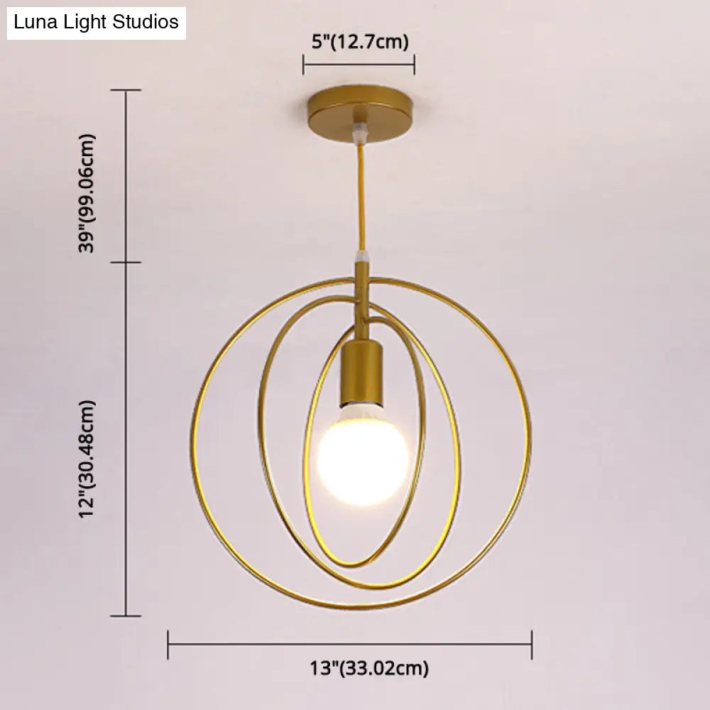 Industrial Style Metal Wire Cage Pendant Light Fixture For Foyer