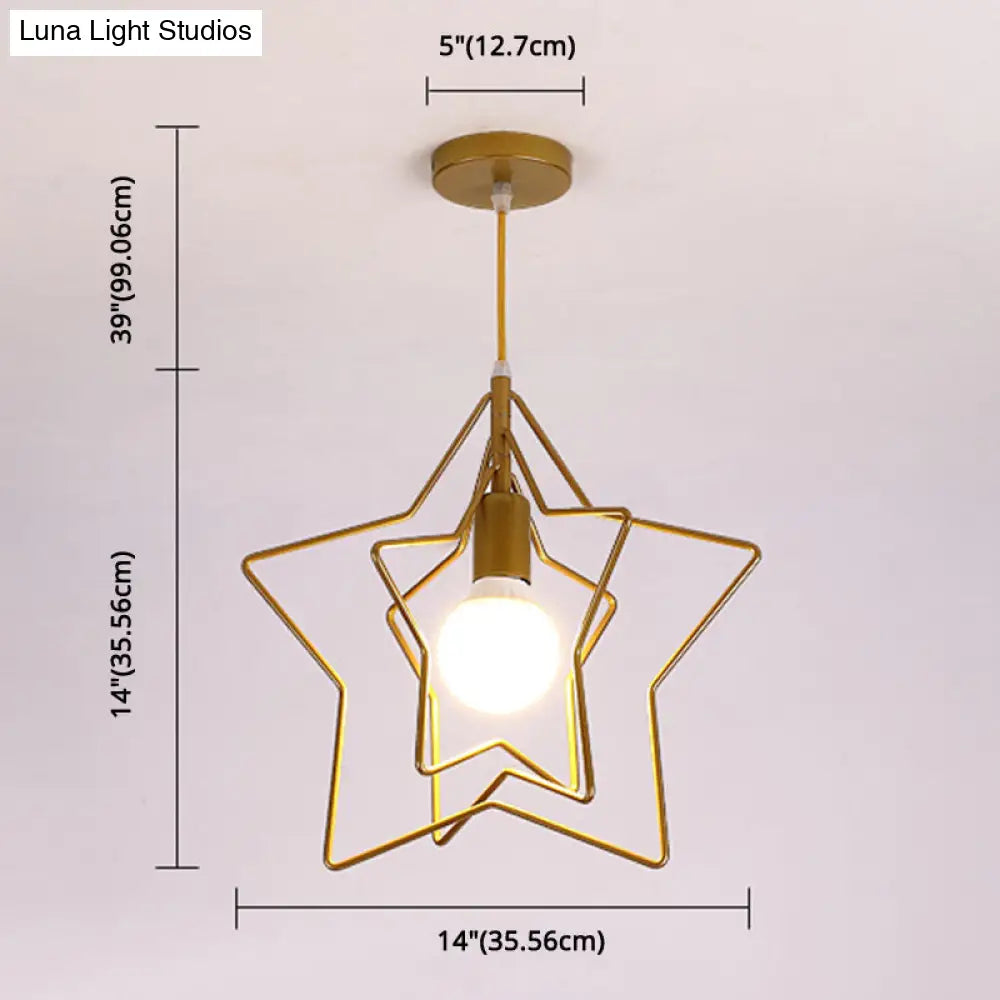 Industrial Style Metal Wire Cage Pendant Light Fixture For Foyer