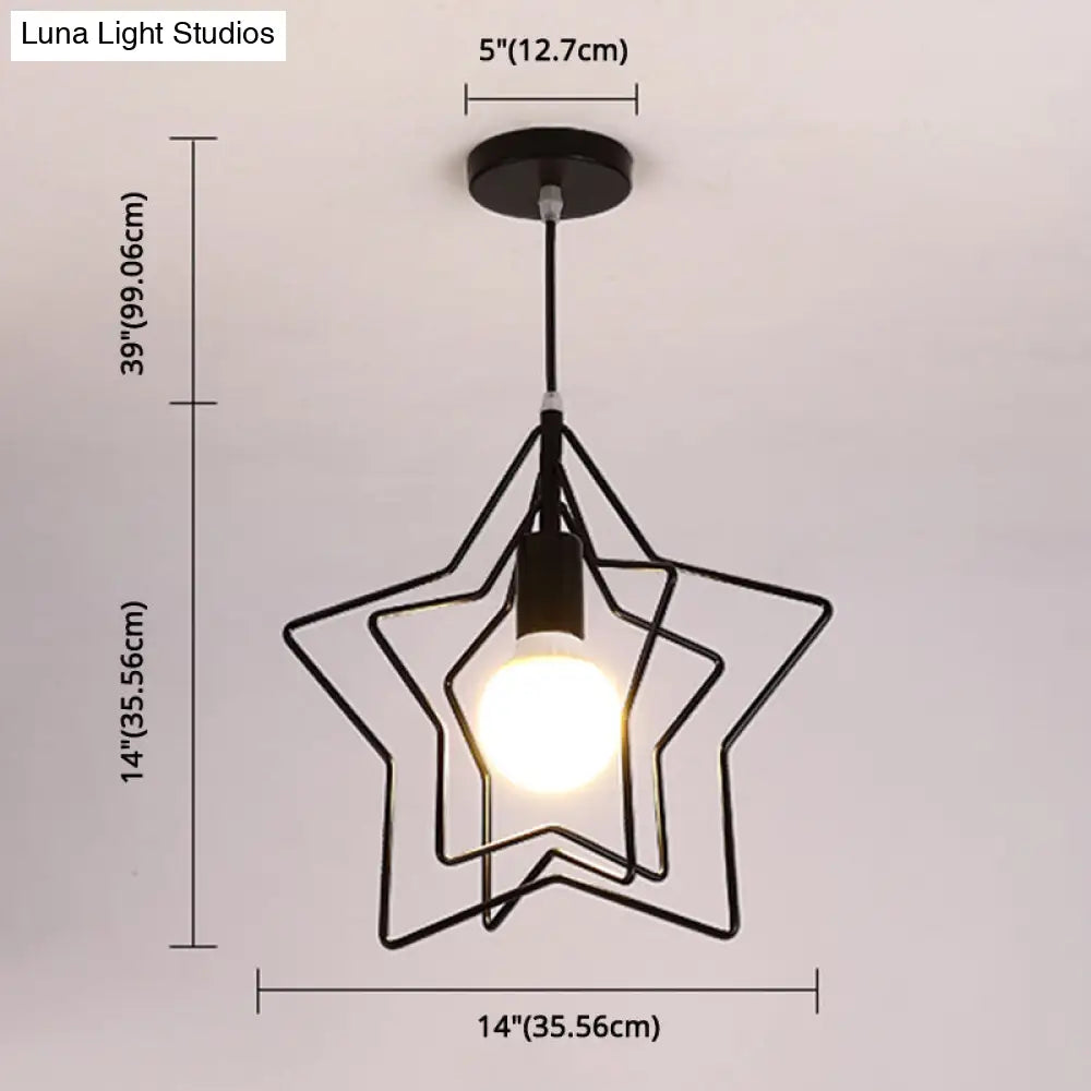 Industrial Style Metal Wire Cage Pendant Light Fixture For Foyer