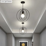Industrial Style Metal Wire Cage Pendant Light Fixture For Foyer