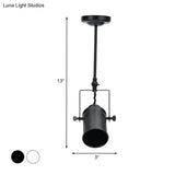 Industrial Style Metallic Cylinder Dining Room Semi-Flush Light Track Fixture - Rotatable