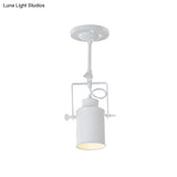 Industrial Style Metallic Cylinder Dining Room Semi-Flush Light Track Fixture - Rotatable