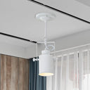 Industrial Style Metallic Cylinder Dining Room Semi-Flush Light Track Fixture - Rotatable