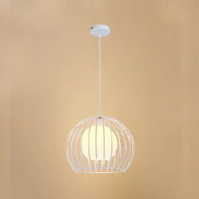 Industrial Style Metallic Global Cage Ceiling Hanging Light Black/White Suspension Ideal For Living